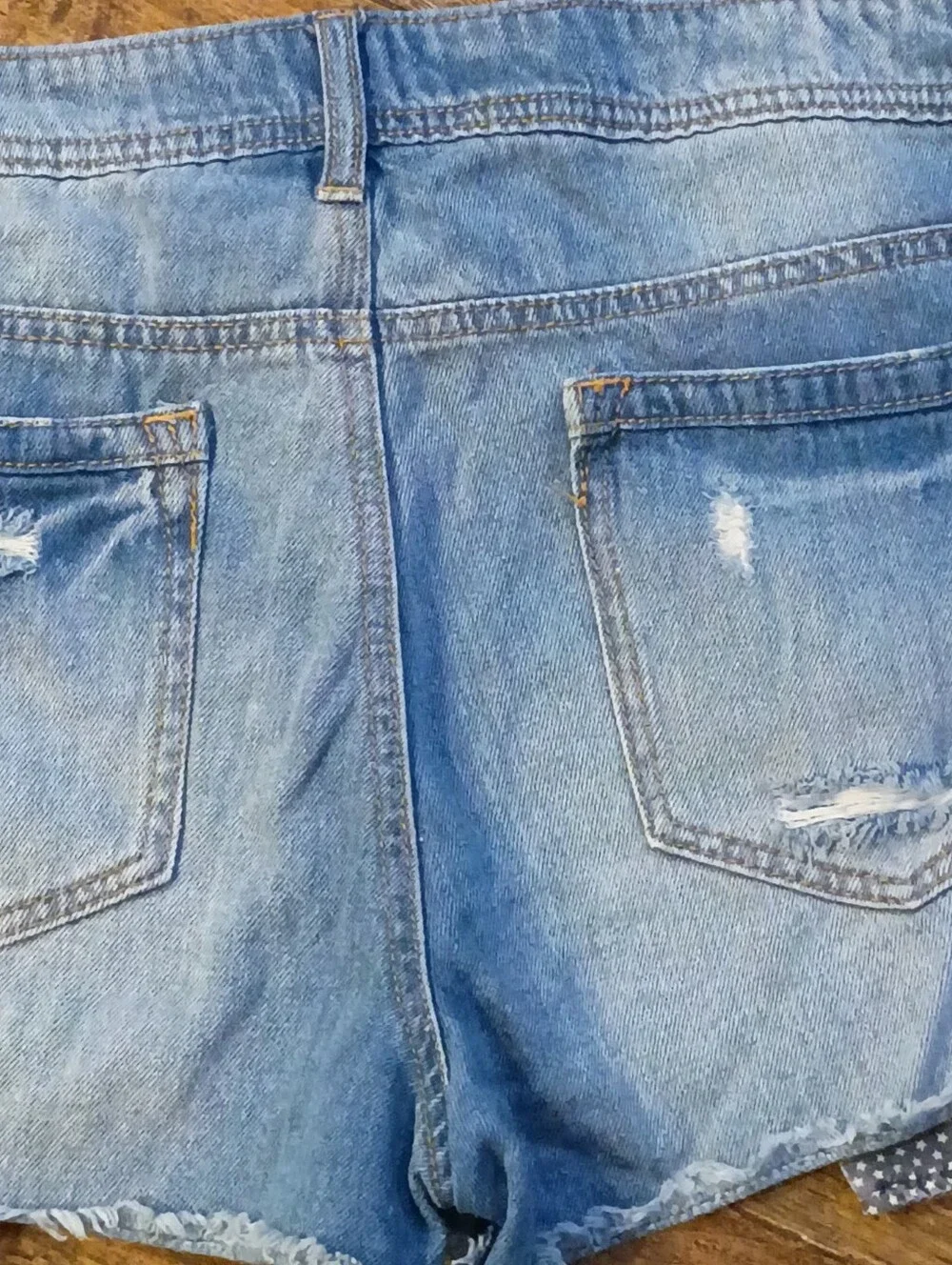 Ashley By 26 International Distressed Blue Denim Shorts